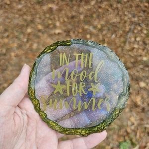 Handmade Beautiful Beacons Resin In The Mood For Summer Geode Coaster